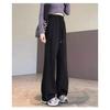 Fashionable High-Waisted Fleece-Lined Wide-Leg Pants for Women Autumn and Winter, Warm and Cozy Banana Trousers