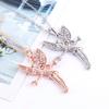 Yousheng Angel Girl Wing Charm ожерелье с блестящими стразами инкрустированное ожерелье с подвеской не выцветает яркое цветное ожерелье с подвеской ювелирный подарок