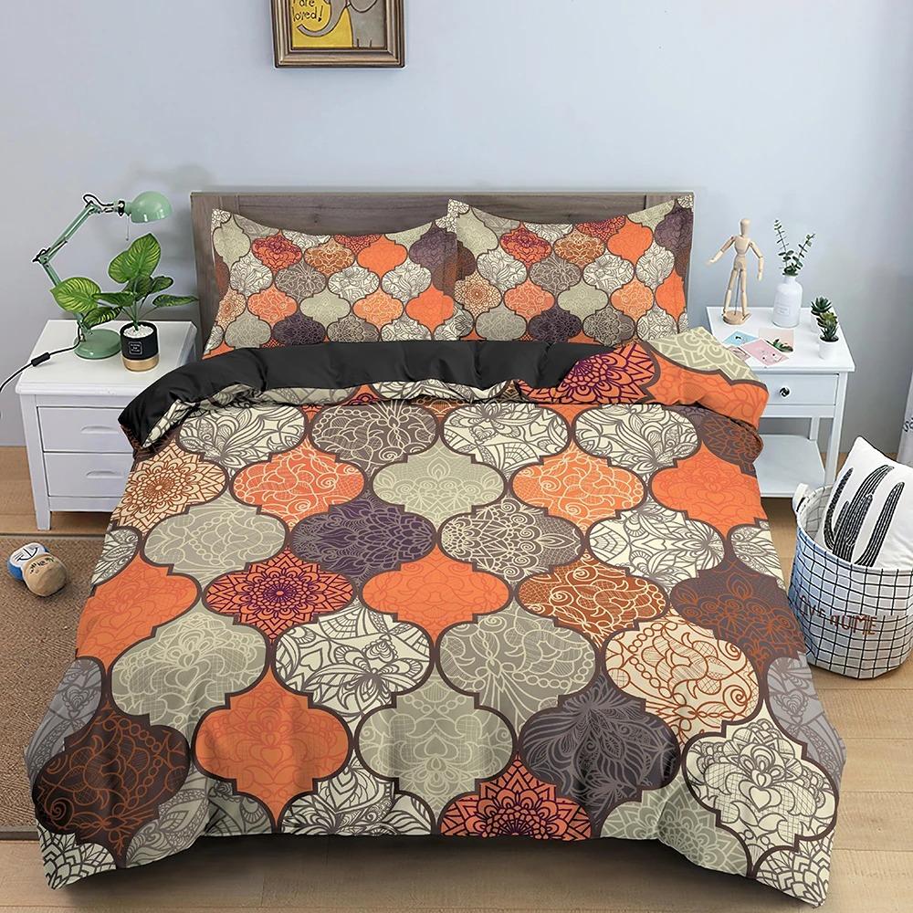 Mandala Duvet Cover Set Bohemian Bedding Set Soft Comforter Cover With 1/2pcs Pillow Shams Quilt Cover Bedroom King Queen Sizes