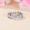 Fashionable All White Diamond Plain Ring Bridal Jewelry Wedding Promise Ring Women's Engagement Gift