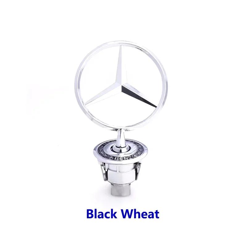 JMQAR1 44mm 3D Metal Chrome Black Car Front Hood Emblem Bonnet Logo For Mercedes Benz C E S Class W204 W212 W220 W210 W221 Accessories