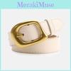 Simple Solid Color Belt With Irregular Square Needle Buckle Design For Daily Use