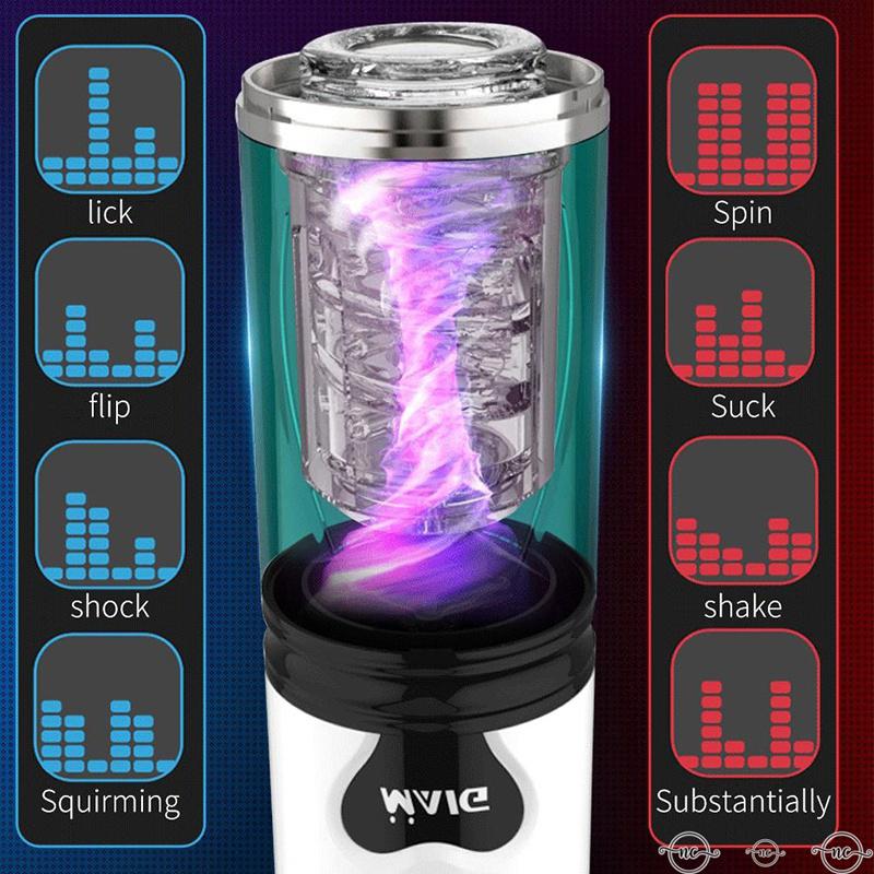 Мужской мастурбатор, автоматическое телескопическое вращение, настоящая вагина, чашка для голосовой мастурбации для мужчин, карманная киска, сильные секс-игрушки