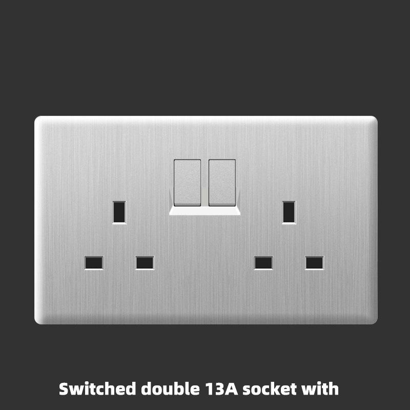UK 13A with USB Type-c 18W Fast Charging Wall Power Socket plug,Universal Wall Light Household Switch Dual USB Electrical Outlet