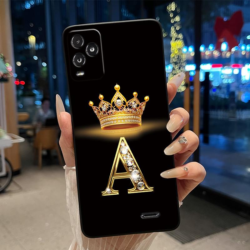 Crown Initial Letter Black Case For BLU View 5 Pro Protective Soft Silicone Shockproof Casing For BLU View 5 Pro Back Cover