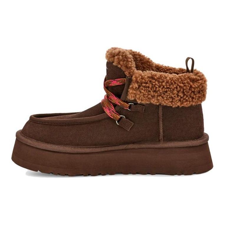 UGG Женские короткие зимние ботинки Funkarra Suede Round Toe Lace-Up, коричневые 1143954-BCDR