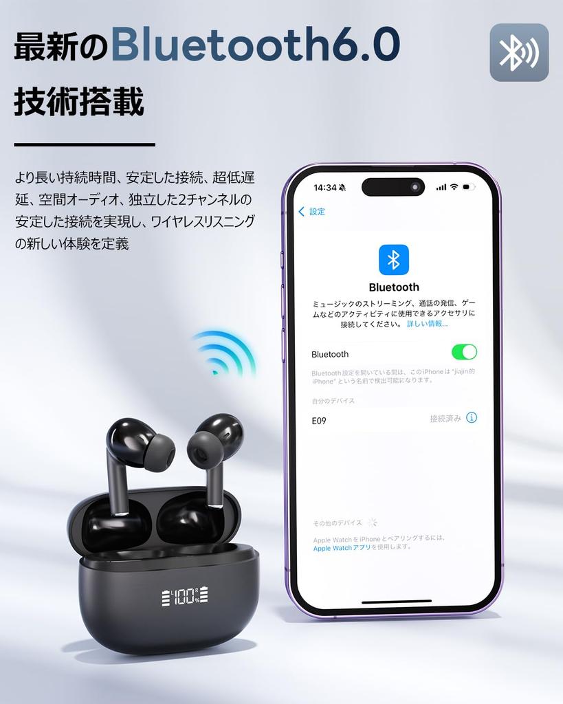 Беспроводные Bluetooth-наушники ANC Обновленные Последние Bluetooth-наушники с ANC Шумоподавление Автоматический Звук IPX4 Быстрое Сенсорное Управление Ушами Подходит для и Совместим с