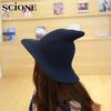 SCIONE Christmas Halloween Witch Hat Korean Spire Big Brim Cotton Yarn Witch Basin Hat Fisherman Hat