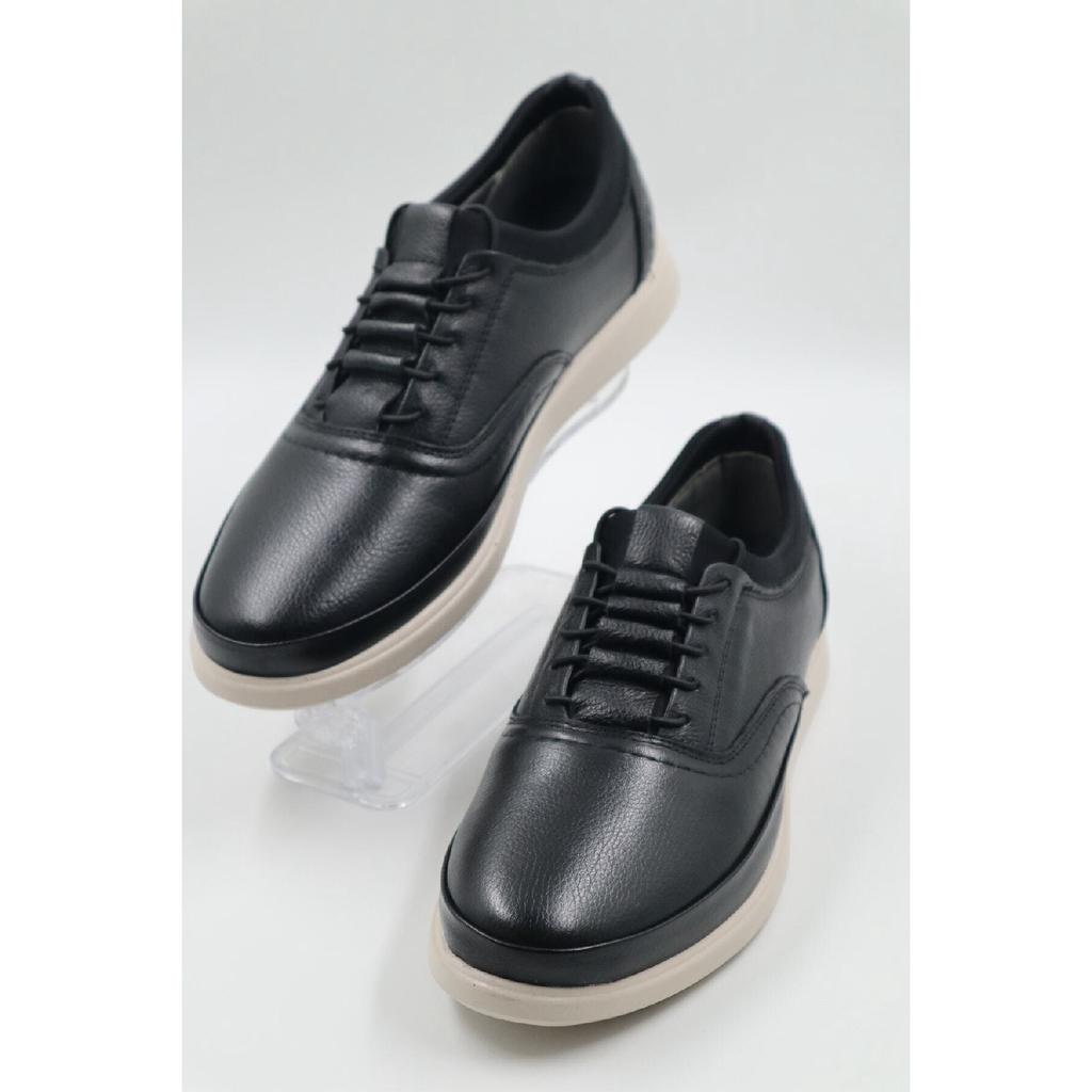 Мужская ультра удобная легкая сезонная черная повседневная обувь из натуральной кожи с внутренней и наружной отделкой