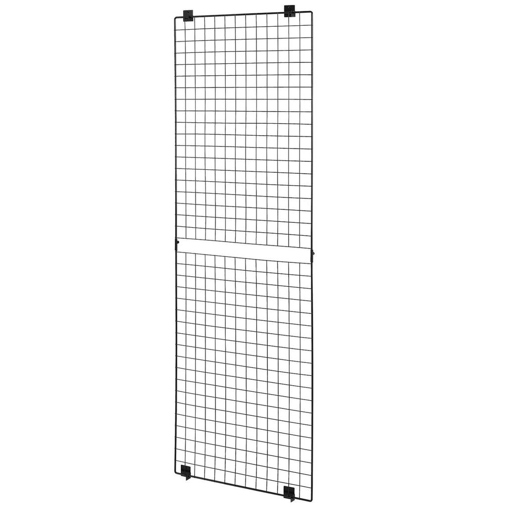 3 Packs Grid Wall Panels, 610 x 1828 mm Wire Grid Panels Display Rack, Wall-Mounted Art Display Shelf, Black Carbon Steel Wall Hanging Gridwall for