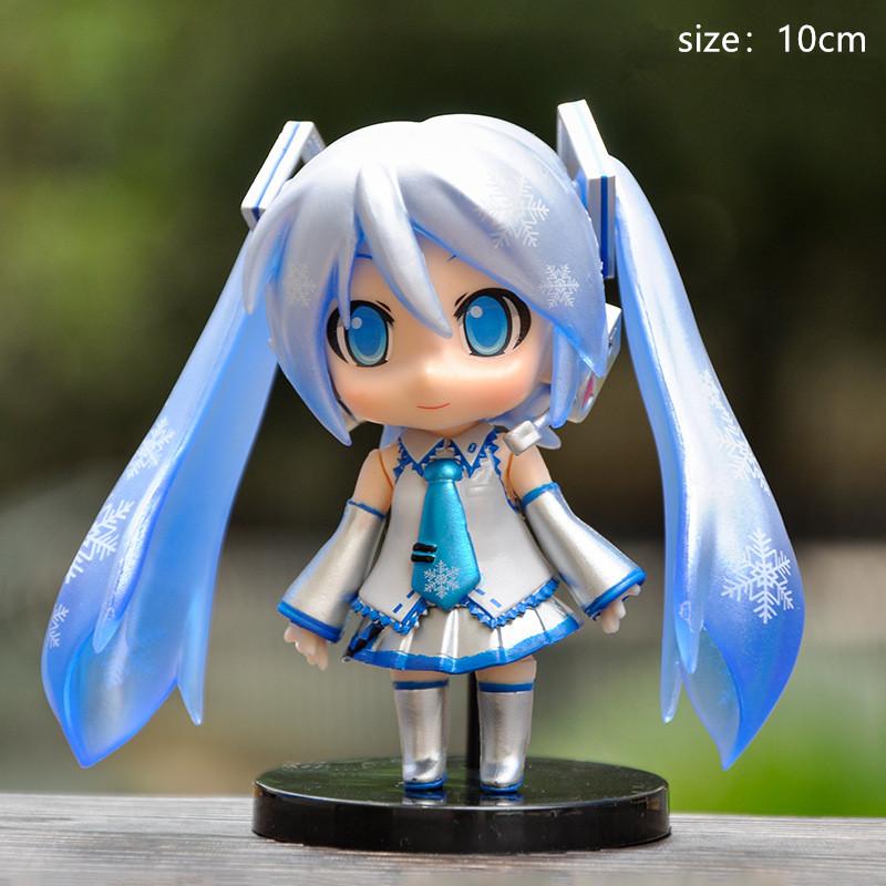 3pcs New Hatsune Miku Figure Mini Character Ornaments Kawai Pink Green Hatsune Home desk Decoration Adult Toy kid Birthday Gift