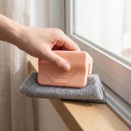 Window Track Scrubber Double-Sided Brush Set with Removable Sponge Car Vents