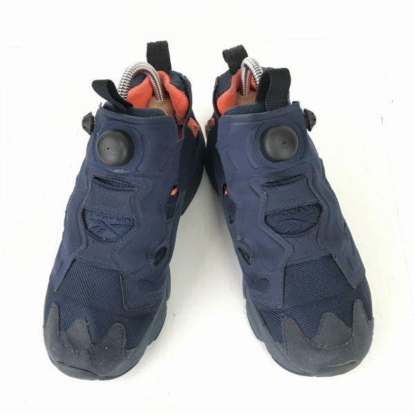 Reebok Низкие кроссовки Instapump Fury Tech Легкая удобная подошва Темно-синий × Оранжевый Размер 23.5(ИСПОЛЬЗОВАЛ)