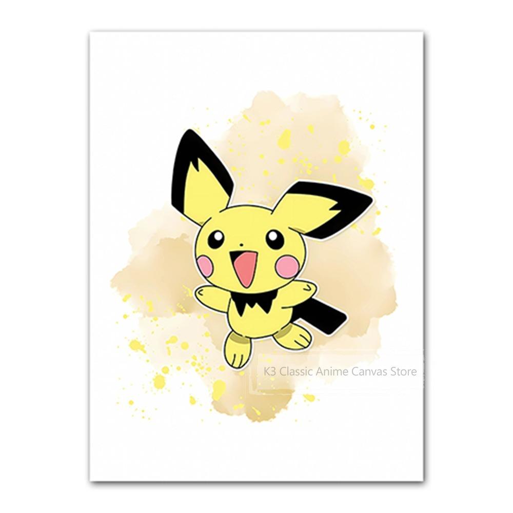 Canvas Print Pikachu Modern House Gifts for Friends Hanging Classic Cartoon Character Image Modular Prints Cartoons
