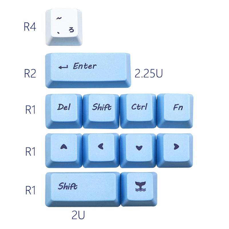 Игровой кастомный набор кейкапов Dye Sublimation PBT для механической клавиатуры GH60 GK61 GK64, 73 клавиши, прочный