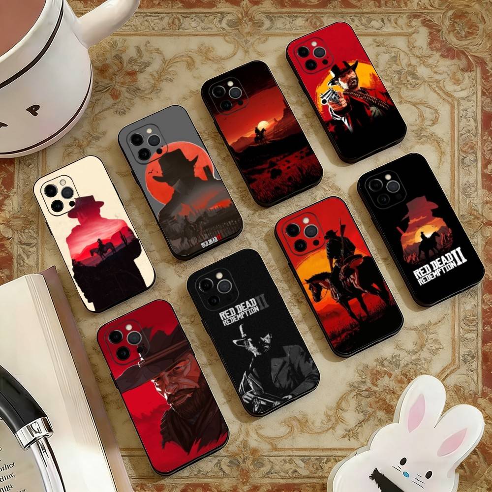 Чехол для телефона Red Dead Redemption 2 для iPhone 17, 16, 15, 14, 13, 12, 11 Plus, Pro Max, Другие Мягкий Черный Чехол