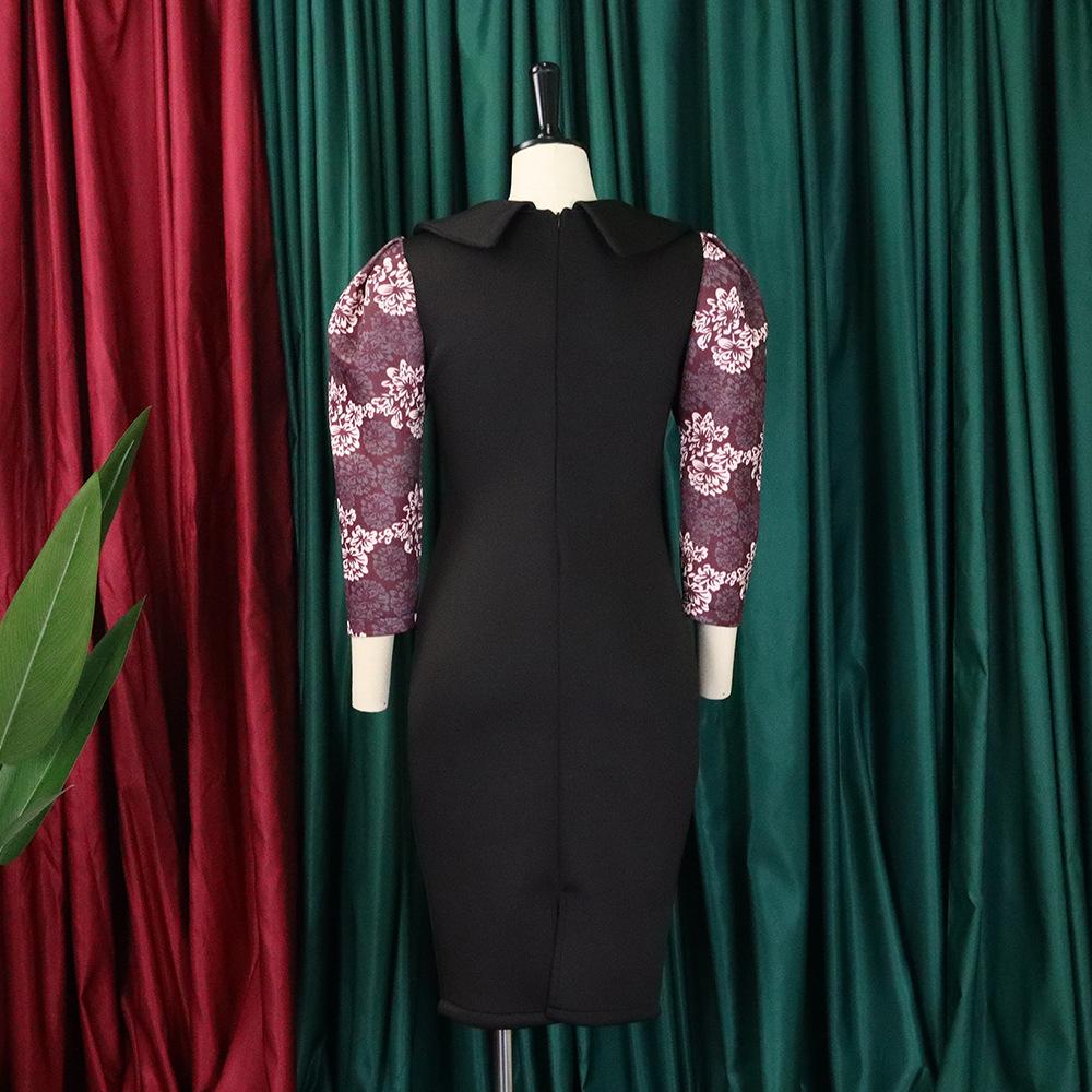 Женское платье большого размера на весну и осень, модное платье со средними рукавами, женское элегантное цельное лоскутное платье-футляр