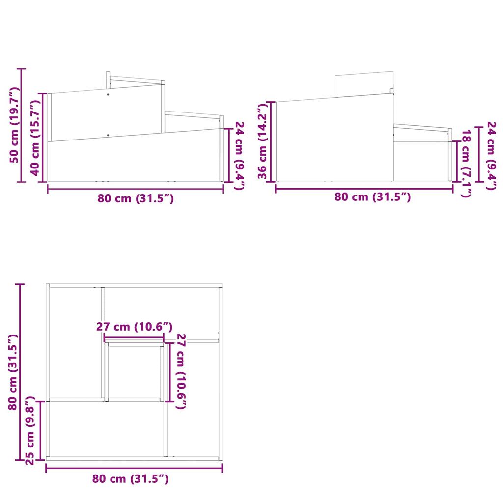 Garden Planter Brown 80 x 80 x 50 cm Weatherproof Steel