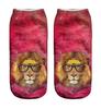 3D принт забавный милый мультяшный котенок унисекс креативные красочные несколько собак кошачьих лиц счастливые низкие носки до щиколотки для женщин свинья фламинго