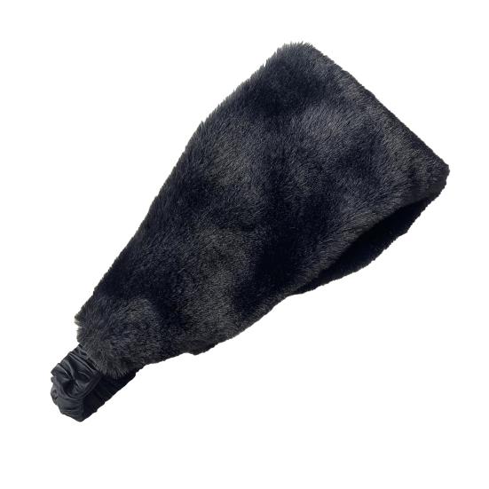 Зимняя повязка на голову с подкладкой из искусственного меха, однотонная, согревающая уши, с эластичными телескопическими ремешками, наушники