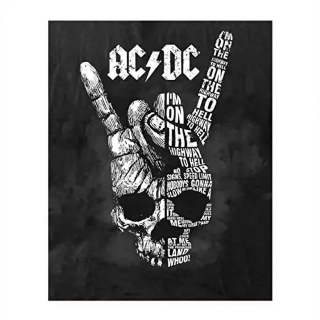 AC DC Vintage Heavy Metal Music Cool Classic Rock Band Metal Tin Sign for Home Restaurant Cafe Bar Art Wall Decoration Gifts