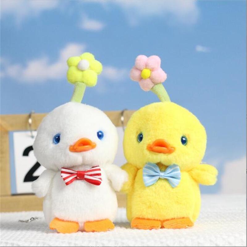 Size12CM Cute Flower Chicken Plush Toy Pendant Doll Duck Bag Hanging Jewelry Key Claw Machine Doll Christmas