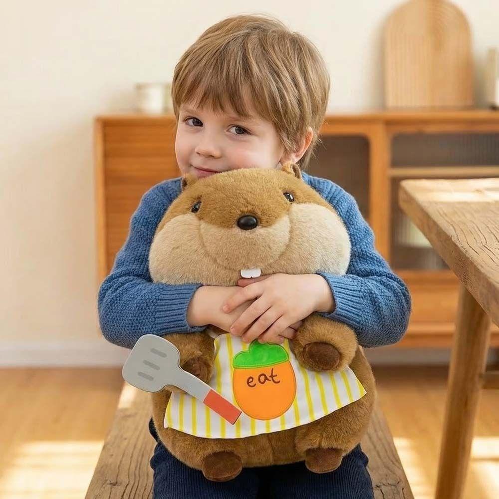 Back Cushion Groundhog Plush Toy Stuffed Animals Big Tooth Mouse Doll Children Gift