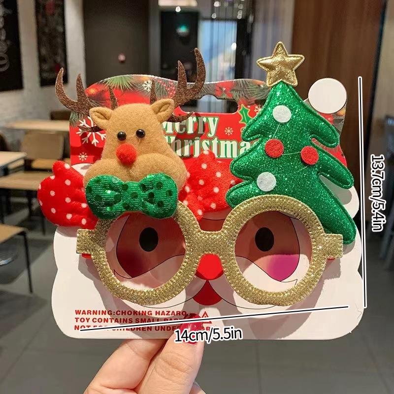 Christmas Glasses Decorative Glasses with Sticker Christmas Decoration Gift for Girls Women Xmax Party Costume Accessory Navidad