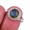 Натуральный драгоценный камень лабрадорит 925 пробы стерлинговое серебро ювелирное кольцо размер 7 q1y51