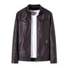 New top leather jacket men's PU leather jacket autumn and winter trend stand-up collar locomotive clothing tooling jacket