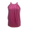 Women Top Halter Neck Shiny Sequin Off Shoulder Sleeveless Solid Color Loose Soft Breathable Pullover Lady Club Party Tank Top Blouse