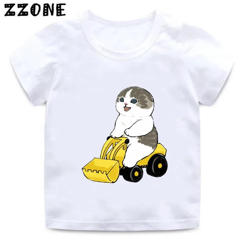 Cute Cat Drawing Print Kids Cartoon Funny TShirts Harajuku Casual Kawaii Baby Boys Summer T shirt Children Tops Girls Clothes