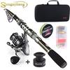 SOUGAYILANG Комбинации телескопической удочки и спиннинговой рыболовной катушки с вспомогательной леской