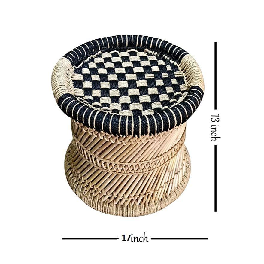 Стул Nitya Enterprises Mudda Muddi, садовый тростник для рукоделия, дерево Damroo, черный цвет - 13X17 дюймов (Пакет из 1)