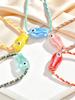 Trendy Multicolored Ceramic Fish Bracelet for Women Adjustable Handmade Woven Rope Wristband Bobo Jewelry Summer Beach Party