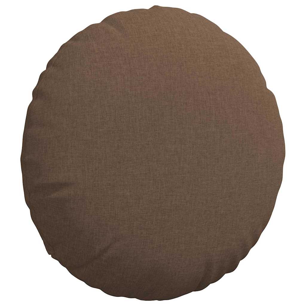 Seat Cushion 2 pcs Brown Ø50 x 19 cm Fabric