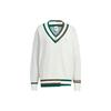 Originals Spliced V-Neck Pullover With Brand Logo Embroidery Women Knitwear Han-Jade-White HS9521