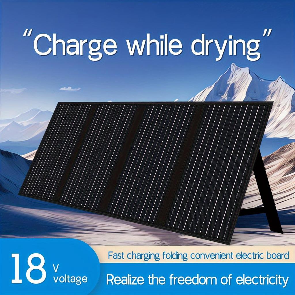 Портативные солнечные панели с фиксированными кронштейнами, складные солнечные панели, двойная быстрая зарядка USB QC3.0, TYPE-C, DC 3.0