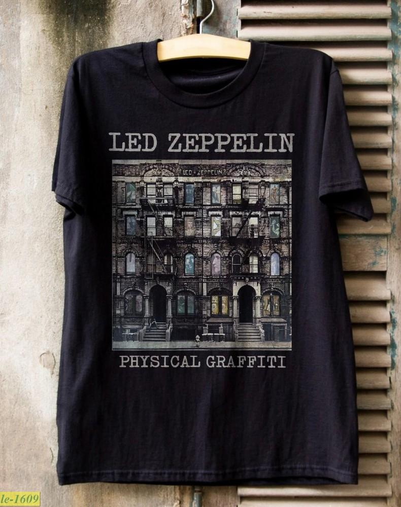 Led Zeppelin Physical Graffiti Album Black Unisex Tshirt Size S5XL Unisex T-Shirt