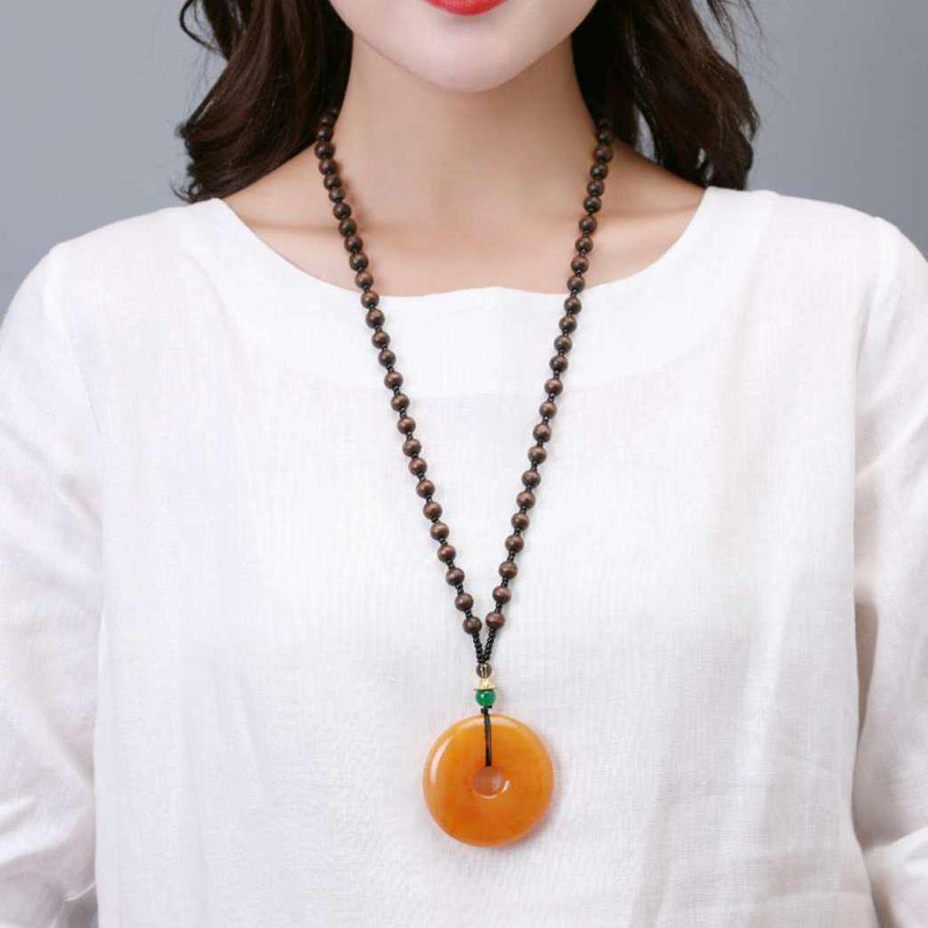 Этнический стиль бисерная подвеска из янтаря цепочка для свитера