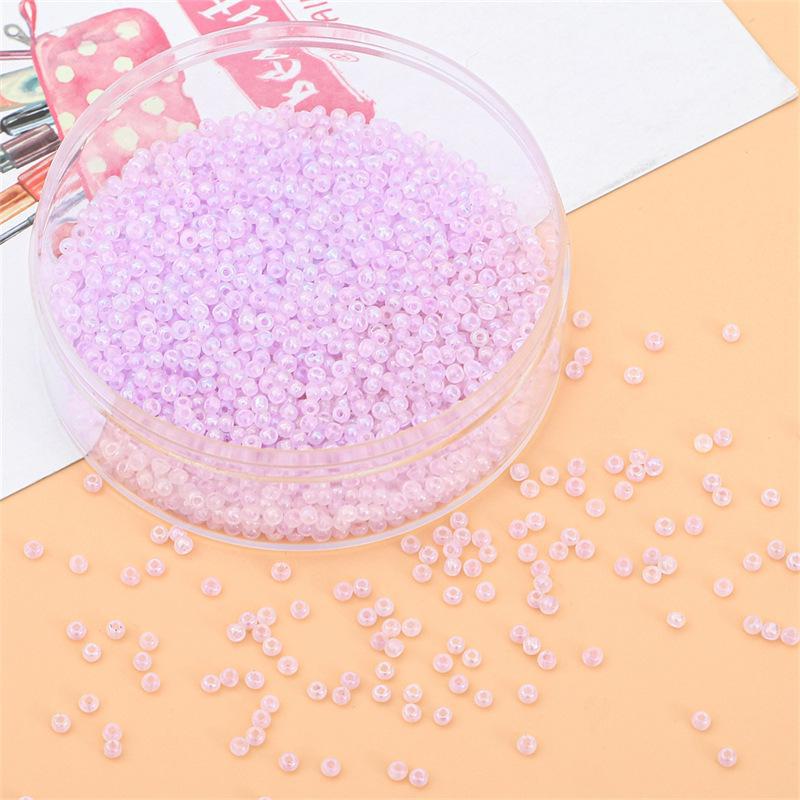 Cream Cloud Fantasy Rice Beads: 2/3/4mm Round Glass Beads for Handmade DIY Bracelets & Necklaces.