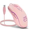 Бесшумная игровая USB-мышь с проводом, RGB, DPI, Кошка, Эргономичная, Совместимая с - 7-цветной подсветкой, 4-уровневой регулировкой, Дизайн, Дизайн, ПК/Компьютер/Ноутбук (розовый)