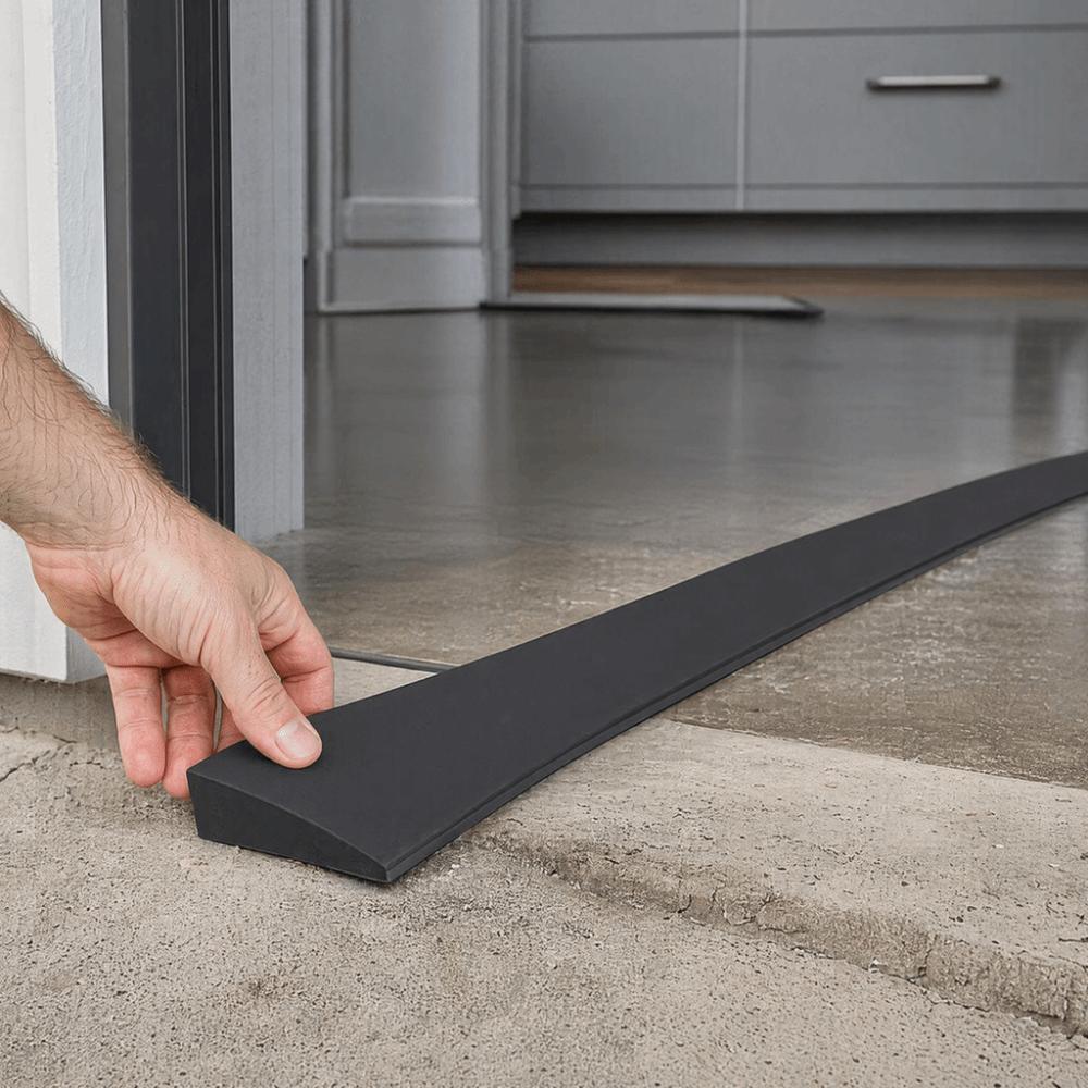 1M Self-adhesive Threshold Ramp Bendable Water Barrier Shock Resistant Door Sill Pad Robot Climbing