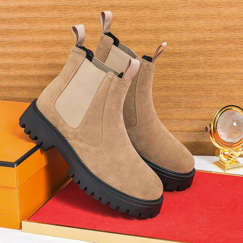 Fashion Men Business Chelsea Boots High-end Ankle Boots for Outdoor Adventure Training Europe America British Social Boots Size 38-46