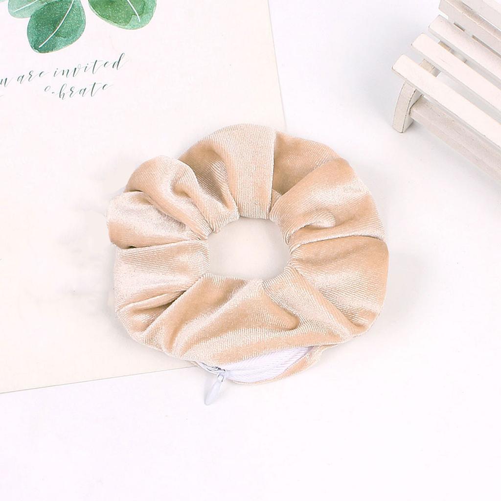 Резинки для волос на молнии, карманные резинки для волос, бархатный браслет для волос со потайной молнией, сумка для хранения помады для ключей, эластичная лента для волос