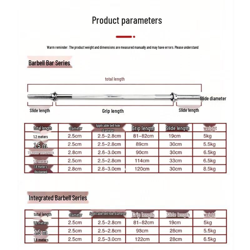 ZeBian Straight Barbell Bar