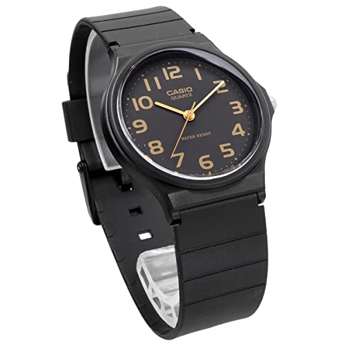 Casio Аналоговые часы MQ-24-1B2L / -24UC-3B с уретановым ремешком, унисекс, черные с золотыми арабскими цифрами или матово-зеленые, импортные.