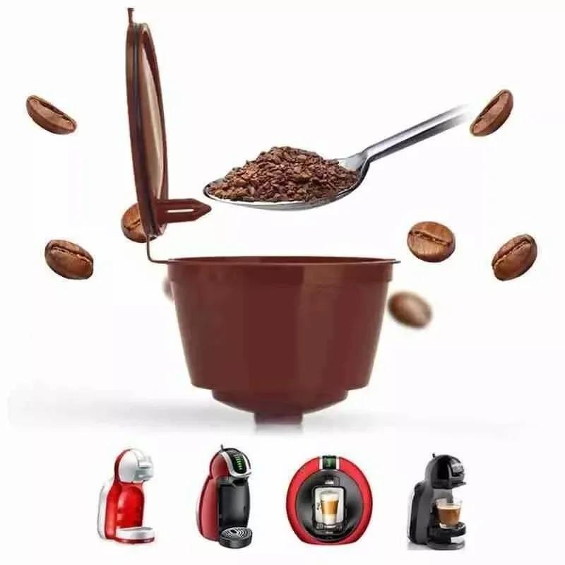Удобный для путешествий Фильтр-капсула для кофе Dolce Gusto Пластиковый заварочный стаканчик Многоразовая капсула из нержавеющей стали Экологичный Прочный