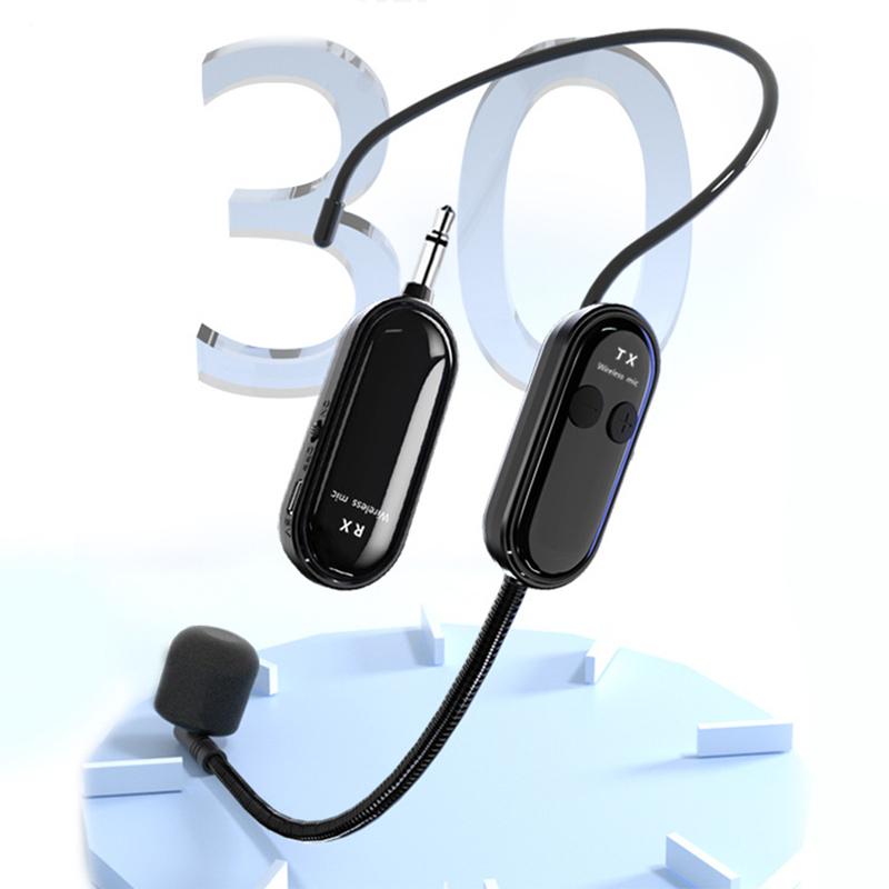 2 in 1 Wireless Microphone Headset Long Range Mic System Headset Mic Voice Amplifier for Teaching Stage Performers Fitness Guide