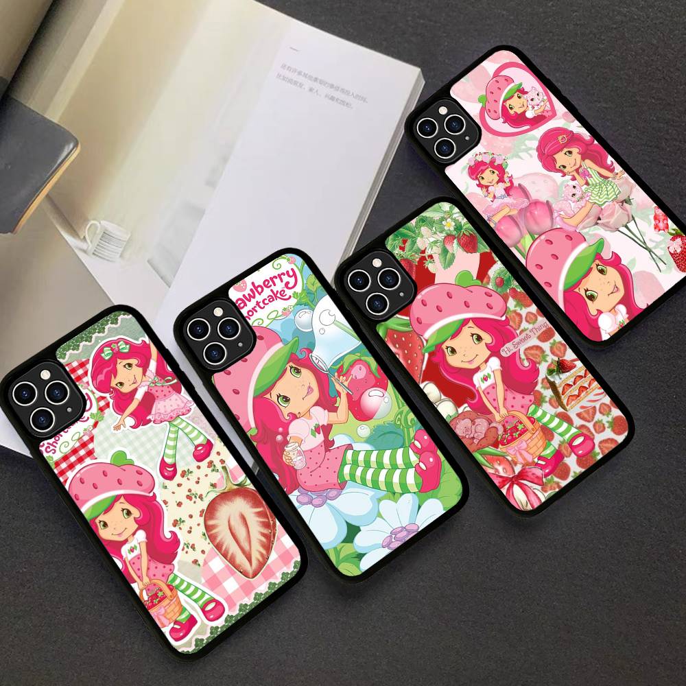 S-Strawberry-shortcake Girl Phone Case For IPhone 17 16 15 14 Plus 13 11 12 Pro Max Silicone Hard PC TPU Cover
